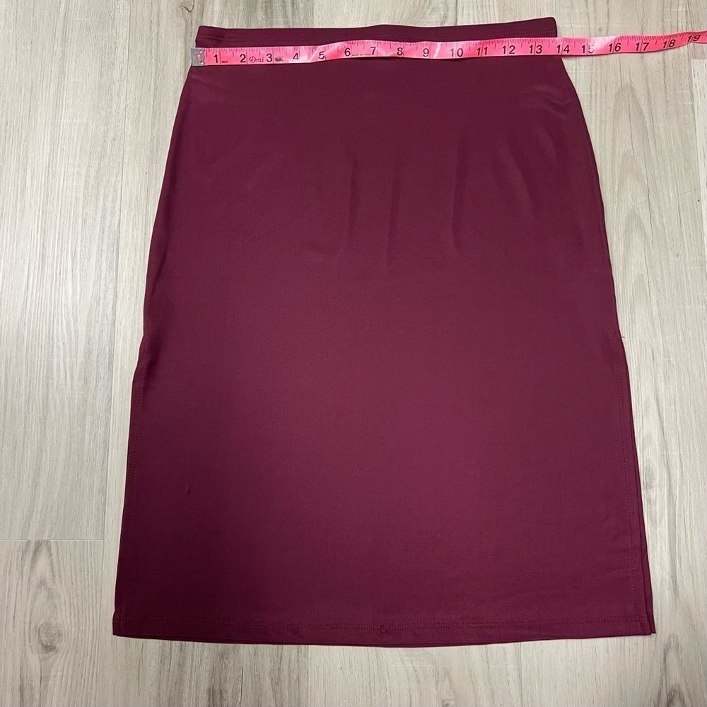 Forever 21 burgundy midi skirt size L vintage sexy stretchy mallgoth - Picture 5 of 12